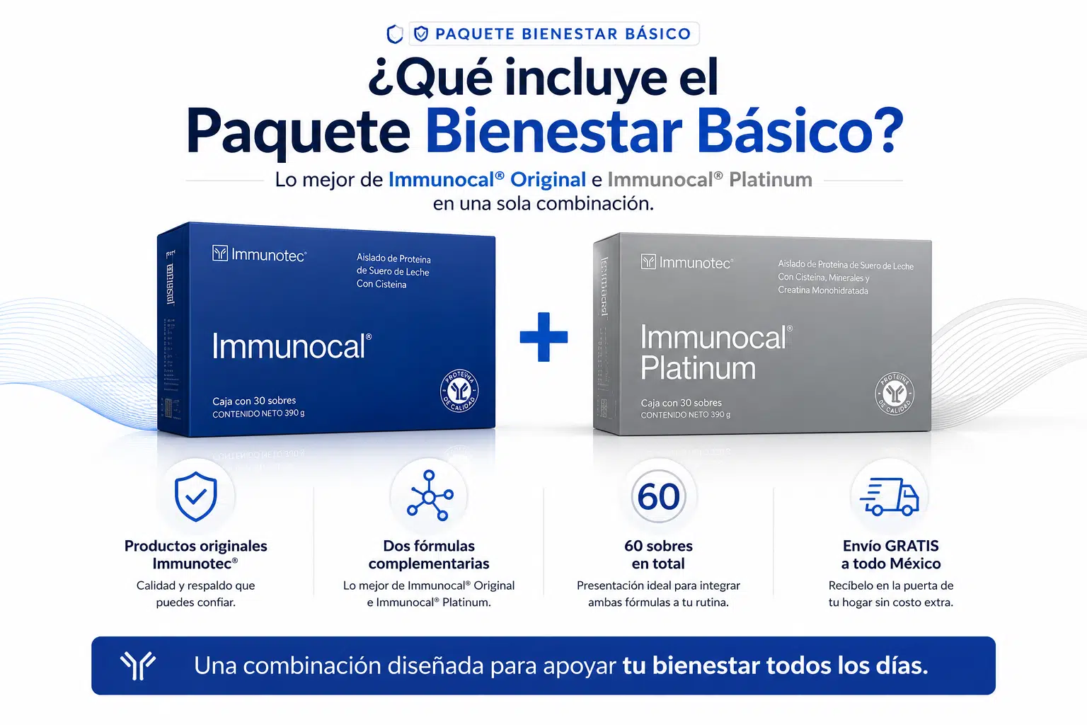 Paquete Bienestar Básico Immunocal MX + Immunocal Platinum